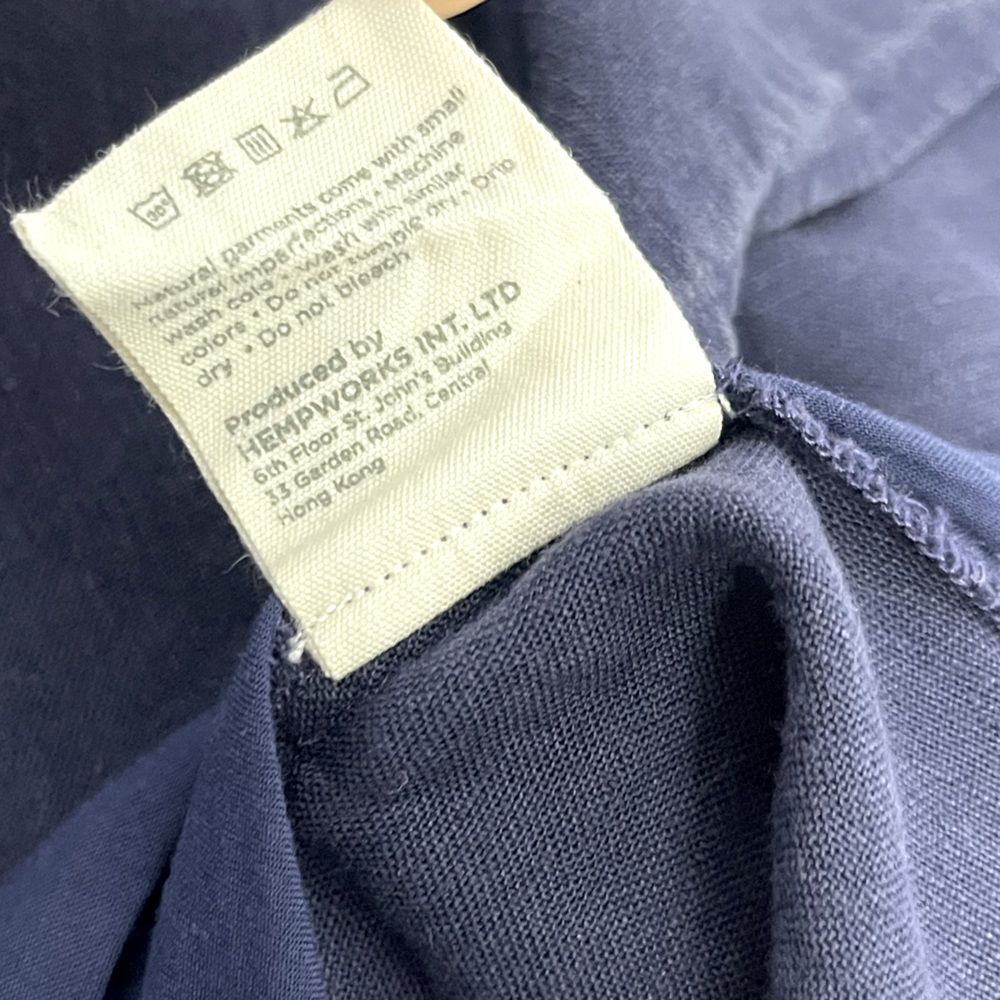 Hoodlamb Lagenlook High Low Minimalist Hemp Dress Adjustable Strap Tie Navy L - Picture 9 of 12